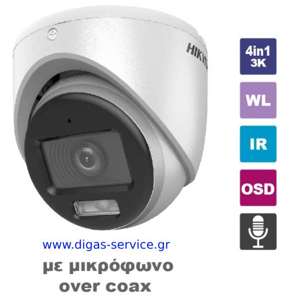 HIKVISION DS-2CE70KF0T-LMFS 3K Dome ColorVu 2.8mm