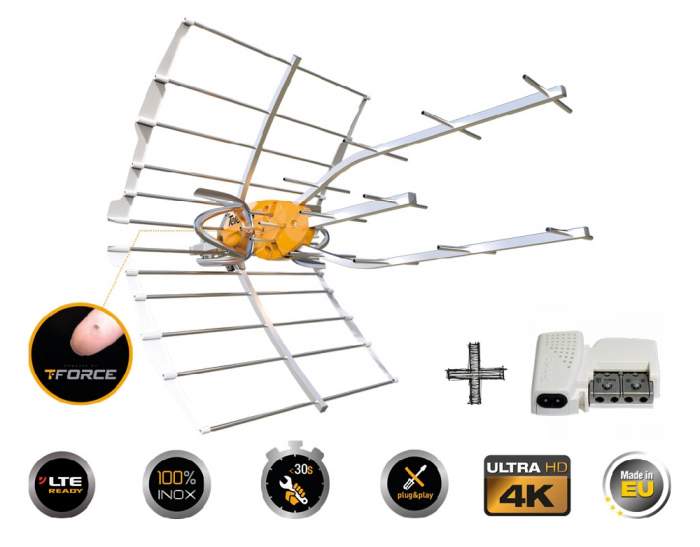 TELEVES 148905 ELLIPSE T-FORCE LTE HD BOSS + PSU Κεραία TELEVES 148905 ELLIPSE T-FORCE LTE HD BOSS + PSU
